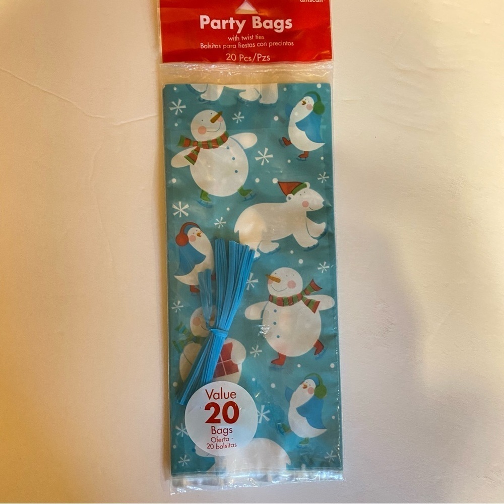 Snowman Party Favor Bags - Blue - 20 pcs. - Picture 6 of 6